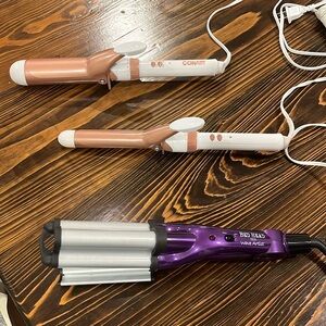 Curling irons and crimp tool